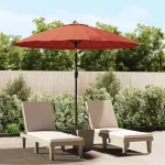 Umbrelă de soare de exterior, stâlp aluminiu, cărămiziu, 270 cm GartenMobel Dekor
