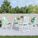 Perne de scaun spătar înalt, 4 buc, model frunze, textil Oxford GartenMobel Dekor