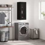 Dulap montat pe perete, negru, 34,5x34x90 cm GartenMobel Dekor