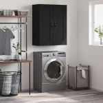 Dulap montat pe perete, negru, 69,5x34x90 cm, lemn prelucrat GartenMobel Dekor