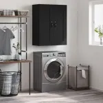 Dulap montat pe perete, negru, 69,5x34x90 cm, lemn prelucrat GartenMobel Dekor