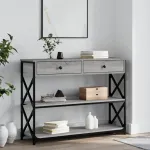 Măsuță consolă, gri sonoma, 100x28x75 cm, lemn prelucrat GartenMobel Dekor