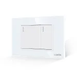 Intrerupator Dublu Mecanic LUXION cu Rama din Sticla, Standard Italian, 3M SmartElectro IntelligentHouse