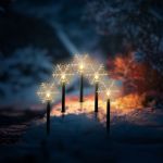 Lampă decorativă de exterior – 5 LED-uri – formă de fulg de gheață – 34,5 cm – alb cald – pe baterii AA Best CarHome
