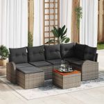 Set de canapele pentru grădină 7 pcs Gri Rattan poli GartenMobel Dekor