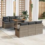 Set de canapele pentru grădină 7 pcs Gri 100 x 55 x 73 cm GartenMobel Dekor