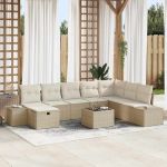 Set de canapele pentru grădină 9 pcs Bej 55 x 62 x 69 cm GartenMobel Dekor