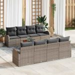Set de canapele pentru grădină 9 pcs Gri GartenMobel Dekor