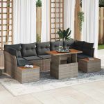 Set de masă pentru grădină 8 pcs Gri și Brown 100 x 55 x 73 cm GartenMobel Dekor