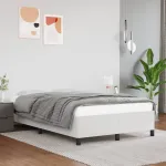 Cadru de pat fără saltea alb 120x190 cm piele artificială GartenMobel Dekor