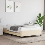 Cadru de pat fără saltea cremă 120x190 cm țesătură GartenMobel Dekor