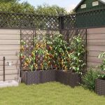 Ghivece pentru grădină Maro 120 x 120 x 142 cm Oțel GartenMobel Dekor