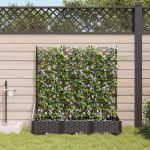 Ghivece pentru grădină Negru 120 x 40 x 126 cm Oțel GartenMobel Dekor