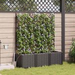 Ghivece pentru grădină Negru 120 x 40 x 142 cm Oțel GartenMobel Dekor