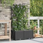 Ghivece pentru grădină Negru 80 x 40 x 142 cm Oțel GartenMobel Dekor
