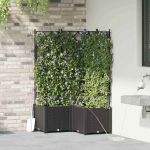 Ghivece pentru grădină Negru 80 x 80 x 142 cm Oțel GartenMobel Dekor