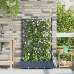 Ghiveci de grădină cu trellis 2 pcs Gri 80 x 40 x 125.5 cm PP GartenMobel Dekor