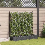 Ghiveci de grădină cu trellis 3 pcs Negru 120 x 40 x 125.5 cm GartenMobel Dekor