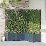 Ghiveci de grădină cu trellis 5 pcs Gri 120 x 120 x 143 cm PP GartenMobel Dekor