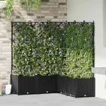 Ghiveci de grădină cu trellis 5 pcs Negru 120 x 120 x 143 cm PP GartenMobel Dekor