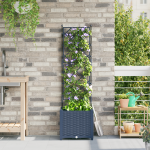Ghiveci de grădină cu trellis Gri 40 x 40 x 143 cm PP GartenMobel Dekor
