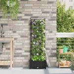 Ghiveci de grădină cu trellis Negru 40 x 40 x 125.5 cm PP GartenMobel Dekor