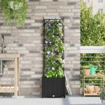 Ghiveci de grădină cu trellis Negru 40 x 40 x 143 cm PP GartenMobel Dekor