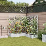 Ghivece pentru grădină Alb 120 x 120 x 126 cm Oțel GartenMobel Dekor