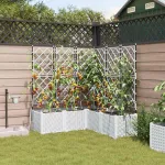 Ghivece pentru grădină Alb 120 x 120 x 142 cm Oțel GartenMobel Dekor