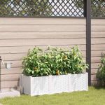 Ghivece pentru grădină Alb 120 x 40 x 37.5 cm Oțel GartenMobel Dekor