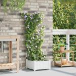 Ghivece pentru grădină Alb 40 x 40 x 126 cm Oțel GartenMobel Dekor