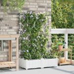 Ghivece pentru grădină Alb 80 x 40 x 126 cm Oțel GartenMobel Dekor
