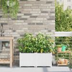 Ghivece pentru grădină Alb 80 x 40 x 37.5 cm Oțel GartenMobel Dekor