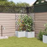 Ghivece pentru grădină Alb 80 x 80 x 142 cm Oțel GartenMobel Dekor