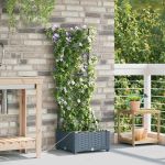 Ghivece pentru grădină Gri deschis 40 x 40 x 126 cm Oțel GartenMobel Dekor
