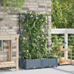 Ghivece pentru grădină Gri deschis 80 x 40 x 126 cm Oțel GartenMobel Dekor