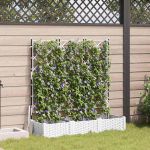 Ghiveci de grădină cu trellis 3 pcs Alb 120 x 40 x 125.5 cm PP GartenMobel Dekor