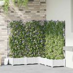 Ghiveci de grădină cu trellis 5 pcs Alb 120 x 120 x 125.5 cm PP GartenMobel Dekor
