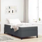 Cadru de pat Gri închis 100 x 200 cm Țesătură de catifea GartenMobel Dekor