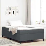 Cadru de pat Gri închis 120 x 190 cm Țesătură de catifea GartenMobel Dekor