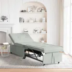 Canapea extensibilă Gri deschis 67 x 194 x 38 cm Catifea GartenMobel Dekor