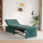 Canapea extensibilă Verde închis 67 x 194 x 38 cm Catifea GartenMobel Dekor