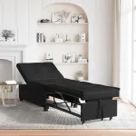 Pat canapea cu pernă Negru 67 x 194 x 82 cm placaj GartenMobel Dekor