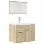 Set mobilier de baie, 2 piese, stejar sonoma, lemn prelucrat GartenMobel Dekor