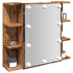 Dulap cu oglindă și LED, lemn vechi, 70x16,5x60 cm GartenMobel Dekor