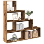 Bibliotecă/separator 4 niveluri, lemn 143,5x29x143,5 cm lemn GartenMobel Dekor