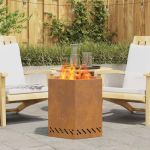 Cuptor de foc Maro 48 x 48 x 51 cm Oțel rezistent la intemperii GartenMobel Dekor