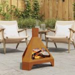 Cuptor de foc Maro 50 x 43 x 52 cm Oțel rezistent la intemperii GartenMobel Dekor