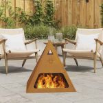 Cuptor de foc Maro 50 x 50 x 51 cm Oțel rezistent la intemperii GartenMobel Dekor