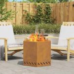 Cuptor de foc Maro 58 x 58 x 51 cm Oțel rezistent la intemperii GartenMobel Dekor